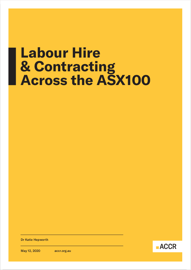 Cover page of the 1. Background: Labour Hire in Australia publication.