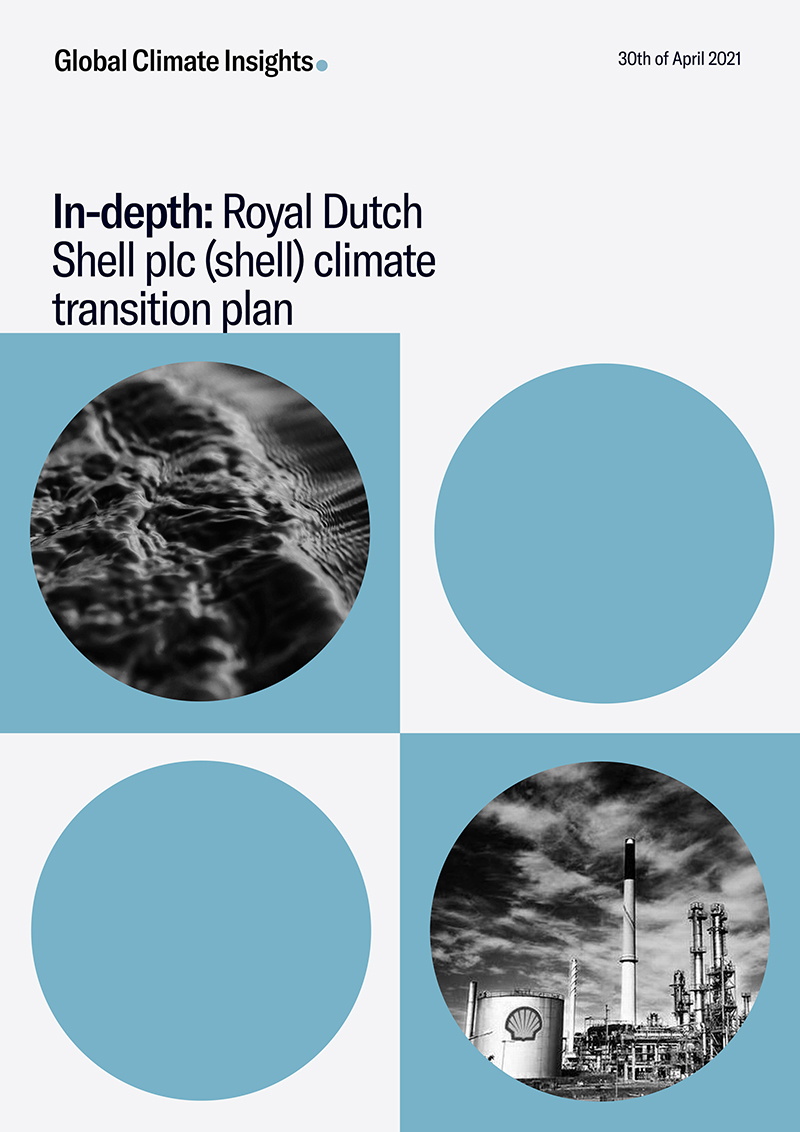 Cover page of the In-depth: Royal Dutch Shell plc (Shell) climate vote publication.