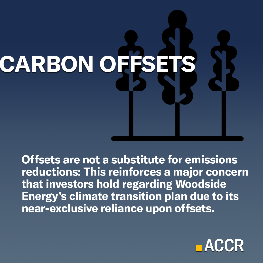 This reinforces a major concern that investors hold regarding Woodside’s climate transition plan due to its near-exclusive reliance upon offsets.